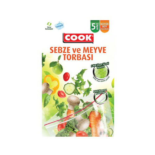 COOK SEBZE & MEYVE TORBASI 5 Lİ(25x29)